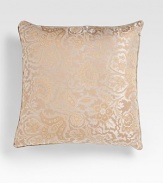 An accent pillow's brilliant paisley jacquard design brings an air of sophistication and elegance to any room the pillow appoints. 45% acetate/29% polyester/26% cotton; dry clean Polyfill Zip closure 18 square Imported 