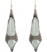 Tough-meets-chic with these ultra cool crystal-laden earrings from modern jewelry master Alexis Bittar - Gold-tone ear wire, imitation aquamarine, all-over crystal-embellishment - Style with an asymmetrical hem top and leather leggings