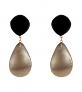 Inject a modern-vintage edge into your outfit with Alexis Bittars ultra sleek two-tone drop earrings - Black post, iridescent drop - Clip-on - Wear with everything from jeans and tees to feminine print dresses and heels
