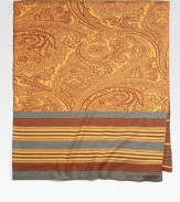 From the Darlington Collection. Lightweight luxury in pure wool jacquard, combining a swirling paisley with smart stripes.59 X 71WoolDry cleanMade in Italy
