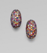 A colorful, curved style in sterling silver. Sterling silver Length, about 1 Clip back Imported 