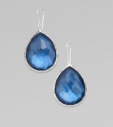 From the Wonderland Collection. Elegant teardrop shaped quartz with mother-of-pearl accents surrounded by sterling silver.Clear quartz, mother-of-pearl Sterling silver Drop, about 1½ Ear wire Imported