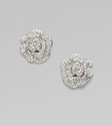 EXCLUSIVELY AT SAKS.COM. Blooming flowers of sparkling pavé crystals.Crystals Rhodium plated Diameter, about ¾ Post and clutch back Imported