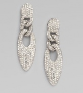 EXCLUSIVELY AT SAKS. Crystal-encrusted oval links drop gracefully from round medallions.CrystalRhodium platedDrop, about 1½Post-and-hinge backImported
