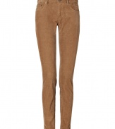Detailed with just the right amount of stretch for an ultra flattering fit, Ralph Laurens skinny cords are a must for timeless casual looks - Classic five-pocket style, zip fly, button closure, belt loops - Slim fit, straight leg - Pair with tailored blazers and sleek leather ankle boots