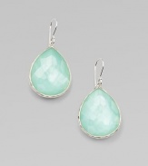 EXCLUSIVELY AT SAKS. From the Wonderland Collection. A substantial teardrop of faceted crystal with aqua accent, set in polished sterling silver.Crystal and clear quartz Sterling silver Length, about 1¾ Ear wire Imported