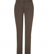 Versatile and trend-right, these cropped trousers from M Missoni will help elevate your work-ready style - Flat front, banded waist, belt loops, off-seam pockets, slim fit, cropped - Pair with a patterned blouse, a blazer, and heels