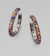 A pretty, colorful design in sterling silver. Sterling silver Diameter, about 1½ Post back Imported 