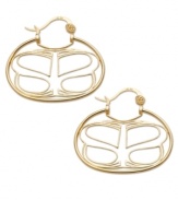 Inspired by love that lasts a lifetime, these SIS by Simone I Smith earrings combine a unique cut-out design in luxe 18k gold over sterling silver. Approximate drop: 1-1/2 inches. Approximate width: 1-3/4 inches.