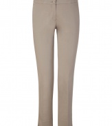 Stylish feather grey cotton pants from Etro - This slim-fitting chino pants kick up your everyday look - Cropped length with front and back pockets - Style with a cashmere pullover and ballet flats