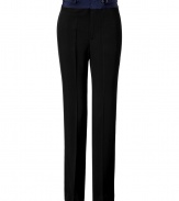 Channel classic sophistication in these lovely pants from Marc by Marc Jacobs - Wide contrasting waistband with button detailing, straight leg, front crease, on-seam pockets, back welt pockets with buttons - Style with a sheer blouse, a bold-shouldered blazer, and platform pumps
