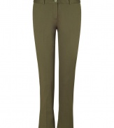 Inject stylish flair to your workweek look with these cropped trousers from Michael Kors - Flat front, belt loops, off-seam pockets, back welt pockets with button, cropped fit - Style with a billowy top, an oversized cardigan, peep-toe pumps