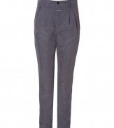 Edgy-cool anthracite chino pants - Look stylish in these of-the-moment slim pleated chinos - Infuse cool into your staples by pairing these pants with a worn-in t-shirt and chunky platforms - Try with a boyfriend sweater, an embellished scarf, and a parka