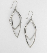 From the Wicked Collection. A thin and elegant style in blackened sterling silver with a subtle, faceted design and sparkling diamond accents. Blackened sterling silverDiamonds, .34 tcwDiameter, about 2.75Hook backImported 