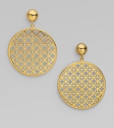 A chic, iconic style featuring an intriguing cutout design for an unforgettable look.16k goldplatedDrop, about 2¼Imported