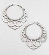 From the Naga Collection. Elegant openwork creates lacy drama in these striking sterling silver hoops.Sterling silverDiameter, about 2.2PiercedMade in Bali