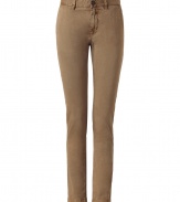 Stylish pants in fine golden brown cotton - Trendy chino cut with a slim leg - Casual, trendy and crazy comfortable, a great alternative to jeans  - A style dream, wear these pants in the office with a chic blouse, blazer and pumps - and for leisure with a cashmere pullover and ballerinas or boots