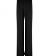 With a wide leg and a fluid silhouette these Helmut Lang pants inject instant style to your day or night look - Zip front with hook and eye closure, belt loops, wide leg, two front and back pockets, sleek silhouette - Pair with a long sleeve top, platform heels, and an oversized satchel