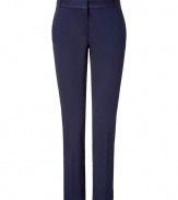 Inject your daytime look with classic chic with these sophisticated pants from Paul Smith - Flat front, belt loops, off-seam pockets, back welt pockets with button, back V-cut-out cropped silhouette - Pair with a feminine blouse, a fitted blazer, and classic pumps