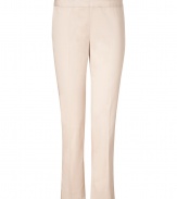 Add instant chic to your workweek look with these stylish cropped pants from DKNY - Flat front, wide waistband, back welt pockets, concealed side zip closure, cropped style - Pair with a cashmere pullover and embellished ballet flats