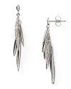 Crislu Platinum Multi Quill Drop Earrings