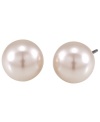 Simplicity at its best. These fresh and elegant stud earrings from Carolee feature polished glass pearls (10 mm) in a gold-plated post setting. Approximate diameter: 3/8 inch.