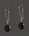 Faceted smoky quartz drop earrings in 14K rose gold settings.