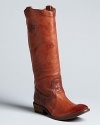 Long tall drinks of water, these pull on Frye boots bring you Western spirit in a basic silhouette.