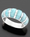Refined yet fresh and casual enough for everyday, this ring shines with sterling silver and larimar stones. Size 7.