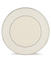 Welcome your guests to the table with the formal elegance of dinner plates from Lenox's Pearl Innocence dinnerware and dishes collection. This fine bone china brings together a graceful tone-on-tone design with hand enameled pearl-like accents and rich bands of polished platinum. Qualifies for Rebate