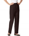 Straight leg pants by Alfred Dunner feature a comfy elastic waistband and a classic fit.