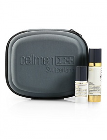 Smart and useful set is made of an innovative grey jersey material. Includes: Cellmen Face Ultra revitalizing, protecting, moisturizing in new 1.7 oz. sizeCellmen Face Ultra revitalizing, protecting, moisturizing, 0.5 oz.