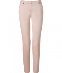 With a streamlined look in pristine white cotton stretch, Emilio Puccis tailored jersey trousers are as flattering as they are chic - Side and buttoned back slit pockets, zip fly, hidden closure, belt loops - Tailored fit, slim straight leg - Wear with bright printed tops sleek leather accessories