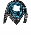 Work a cunning edge into your Downtown looks with London It-label Vassilisas tail printed silk scarf - Super soft pure silk, large square shape - Wear bandana style and pair with everything from jeans and leather jackets to fitted sheaths and blazers