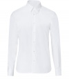 Timeless staples are a great way to ground your wardrobe, and Closeds slim cut white button-down is a cool modern choice - Classic collar, long sleeves, buttoned cuffs, button-down front, shirttail hemline - Slim fit - Wear with jeans and a pullover, or a blazer and tailored trousers