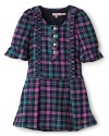 Juicy Couture Girls' Button Down Pleated Dress - Sizes 7-14