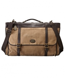 Inspired by vintage luggage and briefcases, the Fossil Estate collection pairs traditional styling details with functional design to complete your heritage look. Inspired by vintage luggage and briefcases, the Fossil Estate collection pairs traditional styling details with functional design to complete your heritage look.