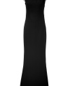 Try this sexy, elegant floor-length gown for your next black-tie event - Luxuriously designed in acetate and silk with U-boat neckline and deep, transparent back - Sleeveless, with textured details at the shoulders - Slim cut and fit creates sleek, feminine silhouette - Style with strappy heels and a glistening clutch