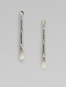 From the Bamboo Collection. An elegant style in sleek sterling silver with a nature-inspired design. Sterling silverDrop, about 2½Post backImported 