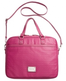 Take along all of your tech toys with ease. Fashionable, functional and embossed with the iconic 9 logo, this laptop case from 9 West makes your commute a breeze. Sturdy handles and convenient crossbody offer instant versatility, while the carefully lined interior keeps your compute safe and secure. Take along all of your tech toys with ease. Fashionable, functional and embossed with the iconic 9 logo, this laptop case from 9 West makes your commute a breeze. Sturdy handles and convenient crossbody offer instant versatility, while the carefully lined interior keeps your compute safe and secure.