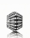 This dramatic sterling silver PANDORA charm is laced with sparkling black cubic zirconia stones.