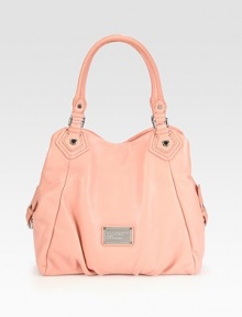 Refined pleating adds elegance to this top-handle silhouette of pebbled leather, finished with a versatile shoulder strap. Double top handles, 7¼ dropAdjustable detachable shoulder strap, 13-16¼ dropMagnetic snap closureOne inside zip pocketTwo inside open pocketsLogo-printed lining12W X 11H X 3¼DImported Refined pleating adds elegance to this top-handle silhouette of pebbled leather, finished with a versatile shoulder strap. Double top handles, 7¼ dropAdjustable detachable shoulder strap, 13-16¼ dropMagnetic snap closureOne inside zip pocketTwo inside open pocketsLogo-printed lining12W X 11H X 3¼DImported