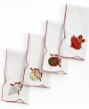 All the trimmings. Prepare for a jolly-good time with Holiday Ornaments napkins, featuring simple white linens festooned with colorful ornaments and a scalloped edge.