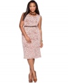 Charter Club offers chic career style with this cap sleeve plus size dress, featuring a belted waist.