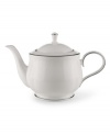 Timeless and refined, the Hannah Platinum pattern is crafted of pure white bone china embossed with a subtle palmetto-leaf design and banded in platinum. Qualifies for Rebate