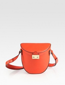 A structured style in luxurious saffiano leather with a convenient crossbody strap.Adjustable shoulder strap, 12½-24 dropPush-lock flap closureOne inside open pocketCotton lining7¼W X 7¼H X 2½DImported A structured style in luxurious saffiano leather with a convenient crossbody strap.Adjustable shoulder strap, 12½-24 dropPush-lock flap closureOne inside open pocketCotton lining7¼W X 7¼H X 2½DImported