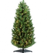 It's tradition! Deck and celebrate around the same beautiful Christmas tree year after year. Kurt Adler's faux sugar pine is strung with 100 twinkling lights and offers ample space for any ornament collection.