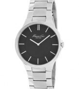 A classic structured steel men's watch with a striking minimalist dial.