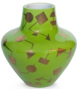 Boasting a bold green glaze painted over an ultra-modern silhouette, this porcelain Artemis vase from Jonathan Adler is sure to heighten your decor with abstract beauty.