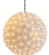 So bright now. A sphere of sparkling snowflakes and 150 clear lights fill your home with the magic of Christmas and the brilliant craftsmanship of Kurt Adler.